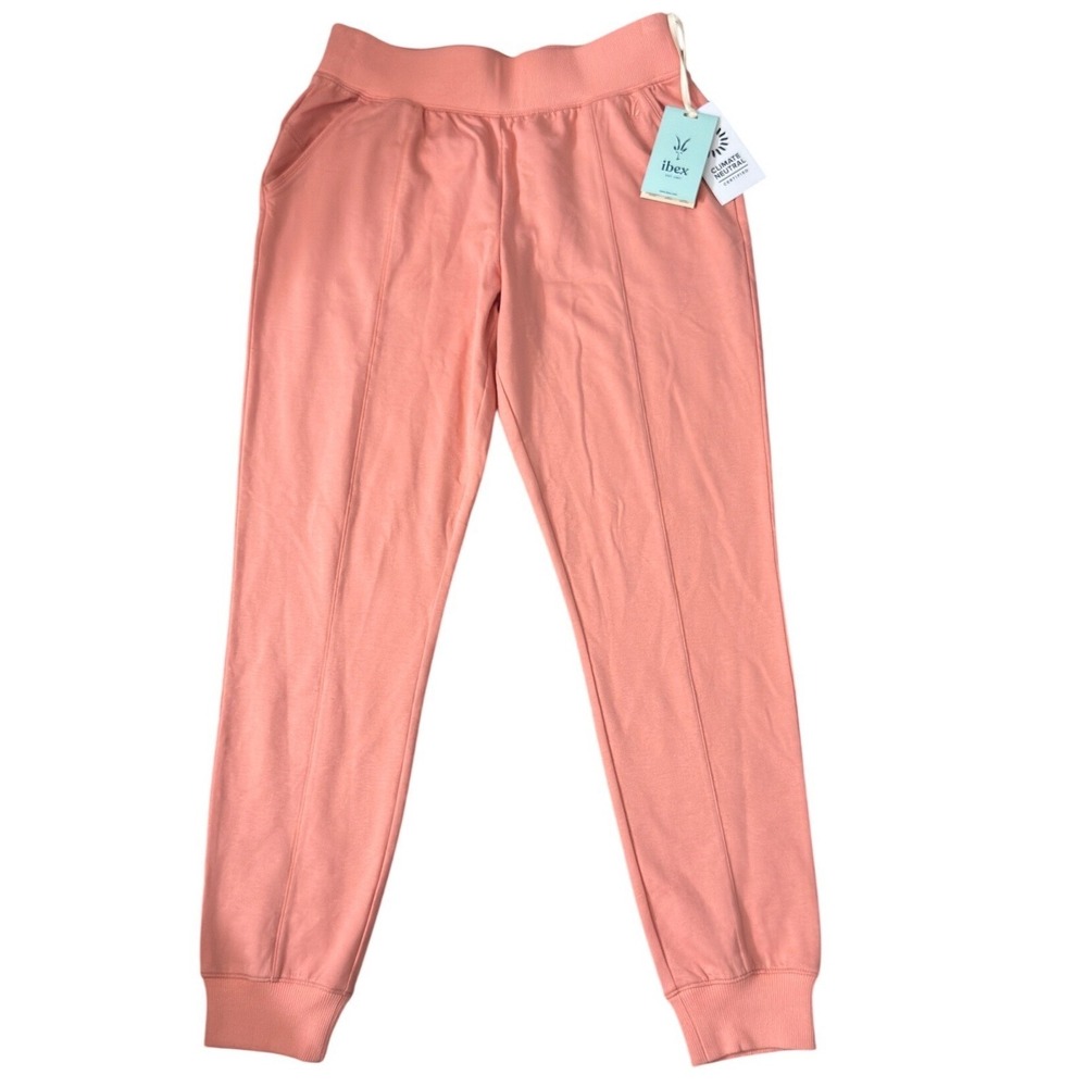 Ibex Womens Merino Wool Jogger Coral Pink Activewear Sweatpants Size L NWT ii04